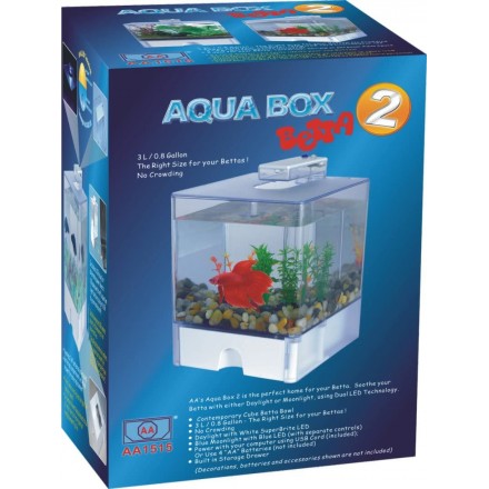 Mini Acuario Acrílico Aqua Box Betta con Iluminación Led 