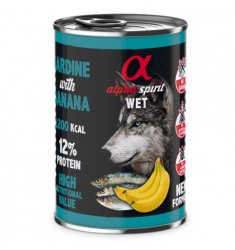 Alpha Spirit Sardina con Plátano Lata 400 Gr [Bliste de 6 unidades) Comida húmeda para perros