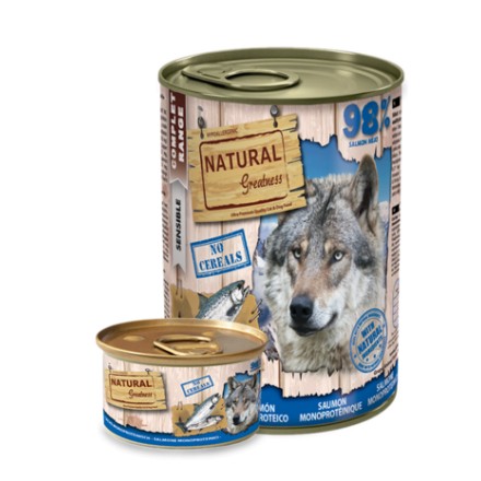 Natural Greatness Receta Monoproteica Salmon | Alimento Húmedo | Ultra Premium Quality | para perros