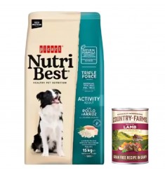 Nutribest Adult Activity Chicken And Rice 15 Kg + Lata 400gr Comida Para Perros Picart
