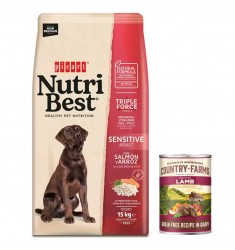 Nutribest Adult Sensitive Salmon And Rice 15kg + Lata 400gr - Perro adulto - Pienso sabor salmon y arroz Picart