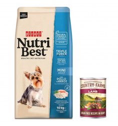 Nutribest Adult Mini Chicken And Rice 10 Kg + lata 400gr Comida Para Perros