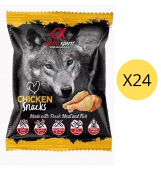 Alpha spirit Snacks para Perro de Pollo 50g (Caja 24 unidades) Comida y golosinas para perros