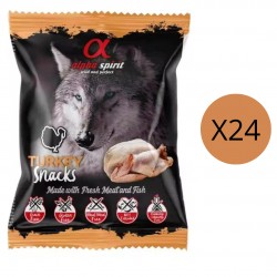 Alpha spirit Snack para Perro de Pavo 50g (Caja 24 unidades) Comida y golosinas para perros