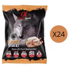 Alpha spirit Snack para Perro de Pavo 50g (Caja 24 unidades) Comida y golosinas para perros