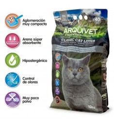 Classic Cat Litter 10 Kg - Arena 100% natural aglomerante con carbón activo para gatos - Producto premium